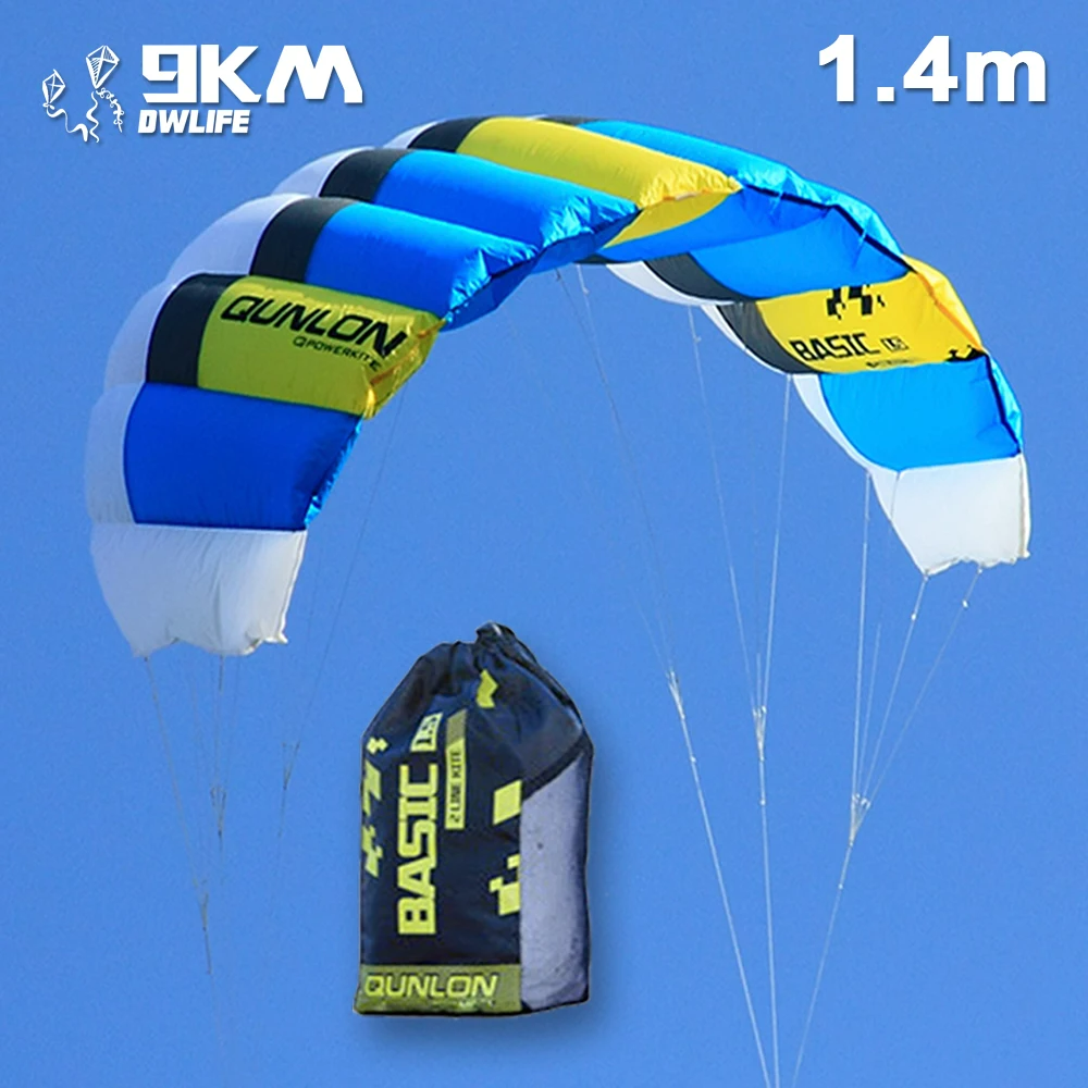 0.6sqm Power Traction Kites 2 x 20m x 220lb Flying Lines + Kite Wrist Strap + Bag