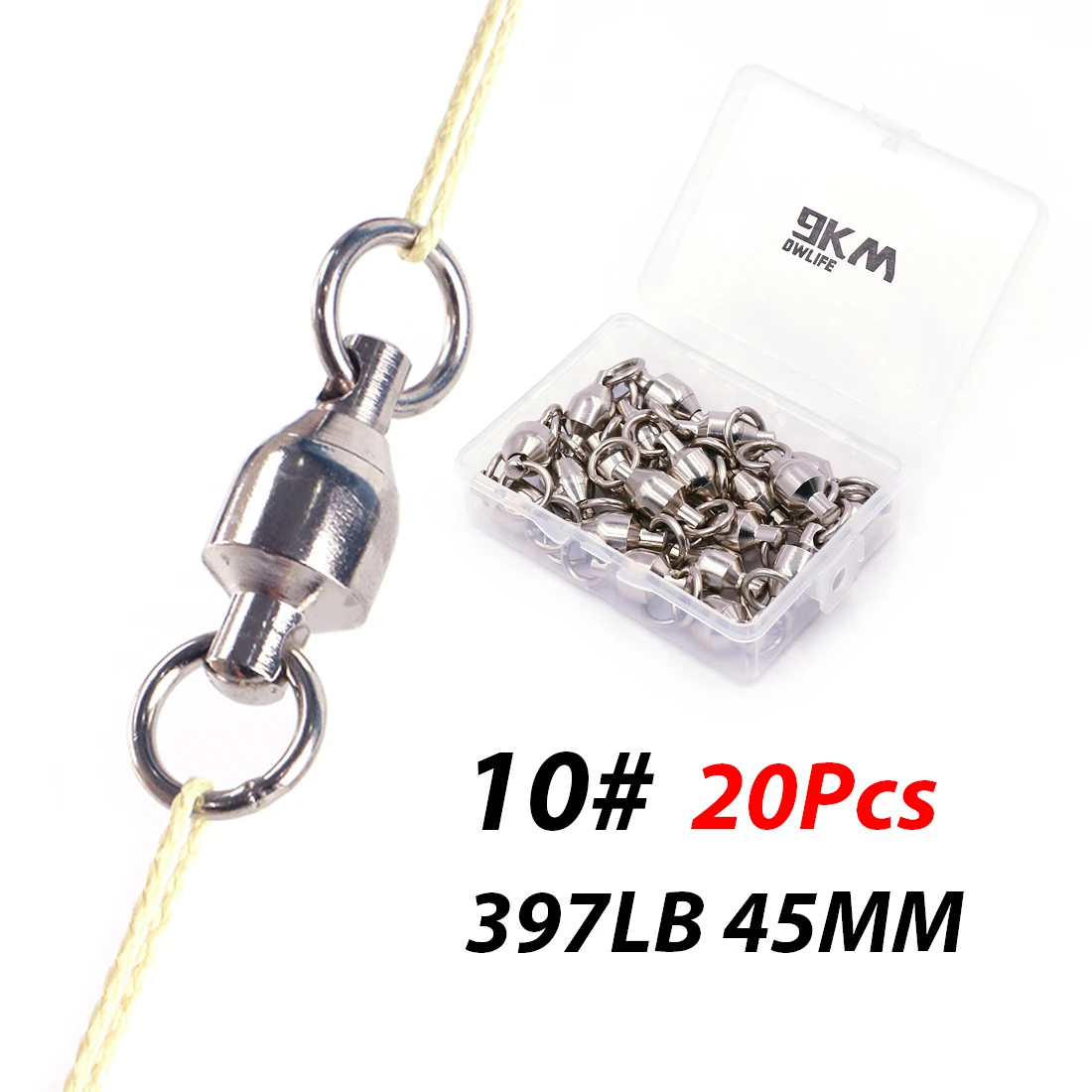 20pc/50pc Solid Ball Bearing Swivels Connector - 11 Sizes