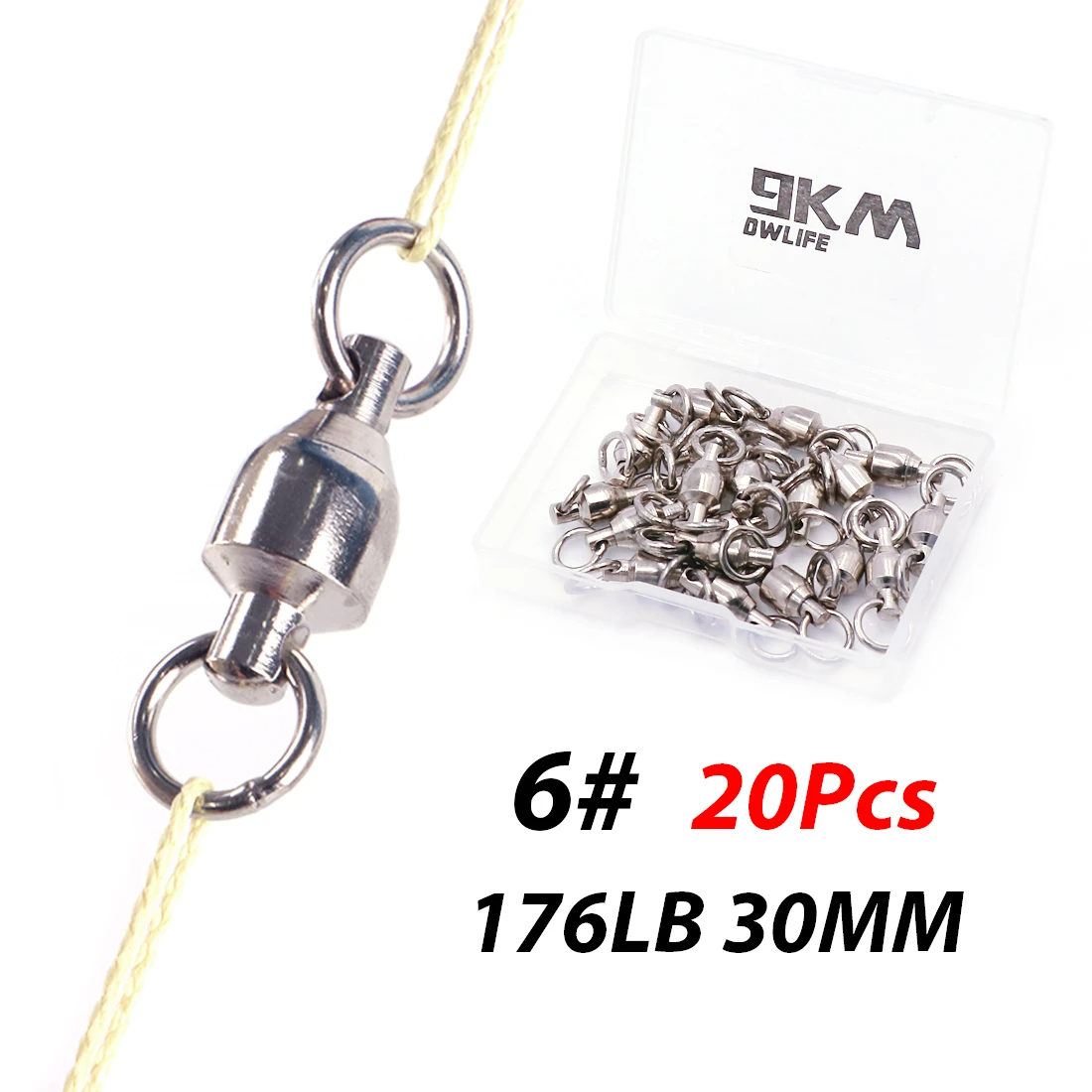 20pc/50pc Solid Ball Bearing Swivels Connector - 11 Sizes