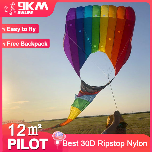 12㎡ Pilot Kite Lifter Line Laundry Soft Kite With Tails 30D Ripstop Nylon