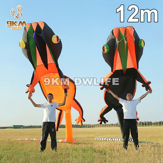 12m Giant Gecko Kite Single Line Soft Inflatable Kite 30D Ripstop Nylon with Bag