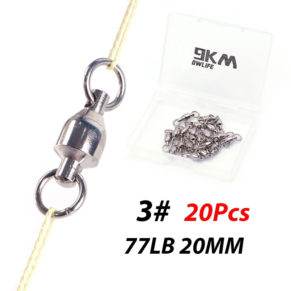 20pc/50pc Solid Ball Bearing Swivels Connector - 11 Sizes