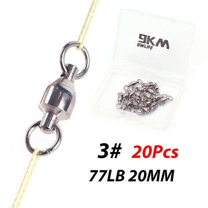 20pc/50pc Solid Ball Bearing Swivels Connector - 11 Sizes