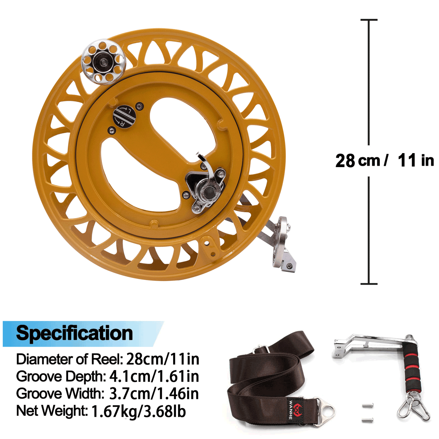 11in Kite Reel Winder With Brake Ratchet Lock