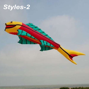 9KM 14m Mega Fish Kite Line Laundry Pendant Soft Inflatable Show Kite for Kite Festival 30D Ripstop Nylon with Bag