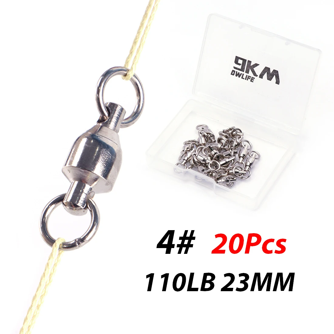 20pc/50pc Solid Ball Bearing Swivels Connector - 11 Sizes