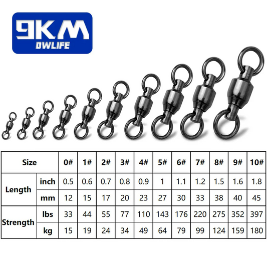 High Strength Solid Ball Bearing Black Swivels