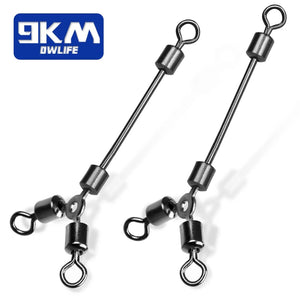 3-Way Swivel 25~100Pcs Saltwater Fishing Barrel Swivel Connector Long Leg O-Shape