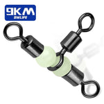 Load image into Gallery viewer, 3 Way Swivels 15~60Pcs Three Way Fishing Swivel Line Connector With Glow Beads
