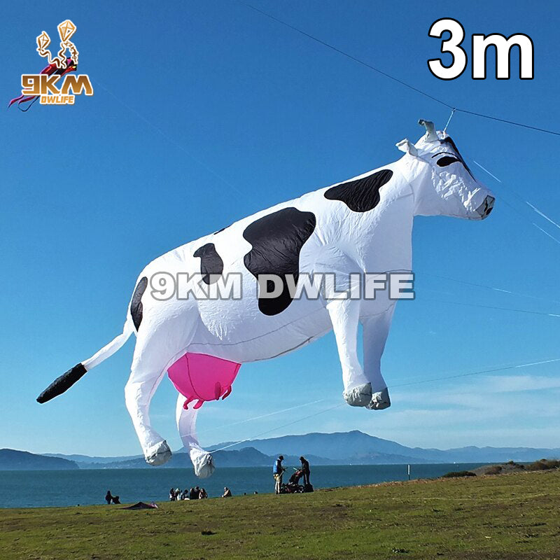 3m Cow Line Laundry Kite Soft Inflatable Cow Kite with Bag