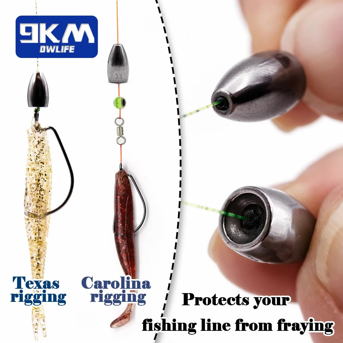 9KM Bullet Weights Fishing Sinkers 1.8~14g Fishing Weight for Texas Rigs Carolina Rig Bass Fishing Saltwater Freshwater Tackle