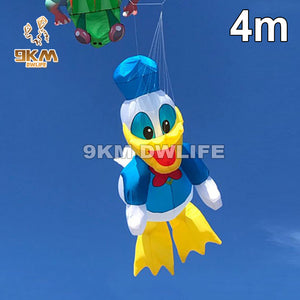 4m Line Laundry Kite Soft Inflatable Cartoon Duck Kite