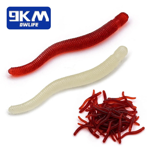 50Pcs Soft Plastic Worms Lure 3.5cm Silicone Swimbait Shad Grub