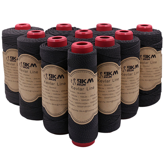 50lb-1500lb Black Braided Kevlar Line (On Spool)