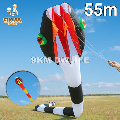 55m Snake Kite Big Single Line Soft Inflatable Kite with Bag