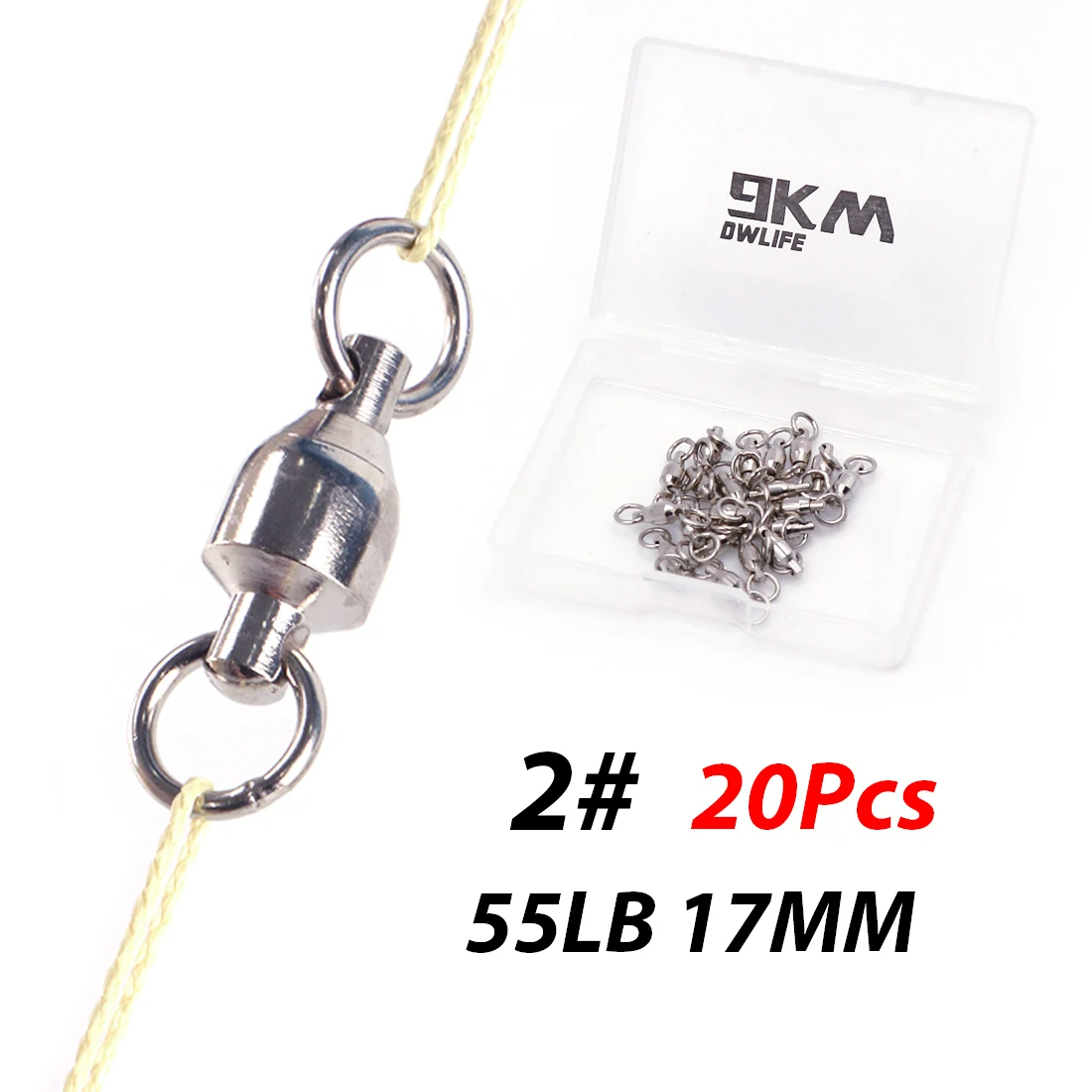 20pc/50pc Solid Ball Bearing Swivels Connector - 11 Sizes