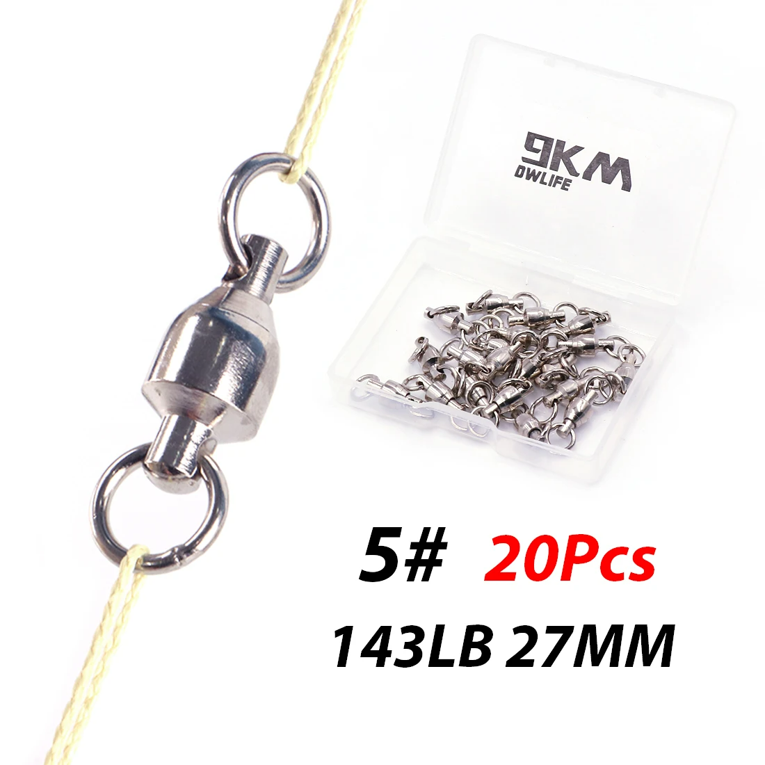 20pc/50pc Solid Ball Bearing Swivels Connector - 11 Sizes