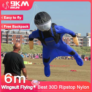 6m Wingsuit Flying Kite Line Laundry Kite Pendant Soft Inflatable Show Kite 