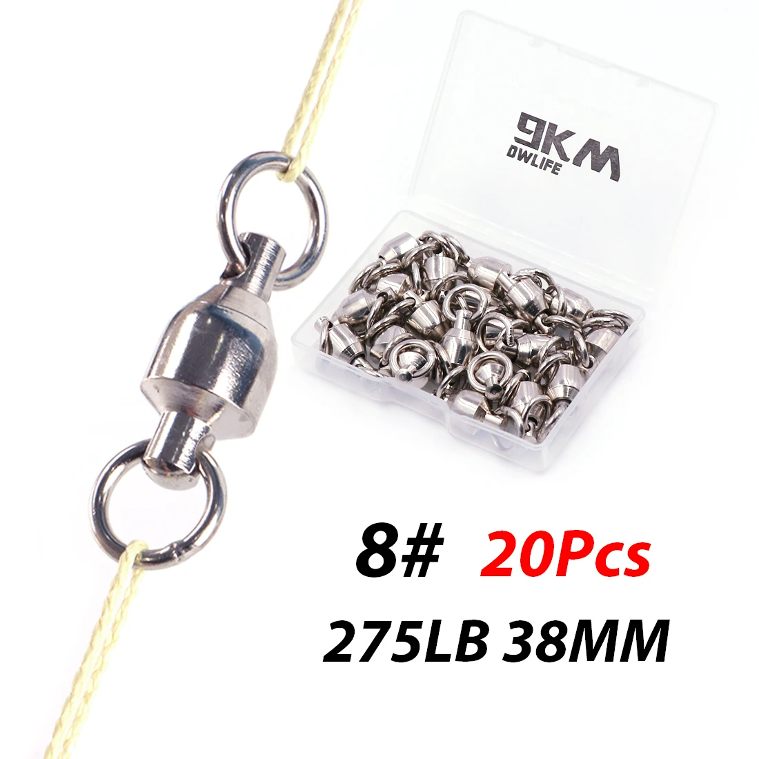 20pc/50pc Solid Ball Bearing Swivels Connector - 11 Sizes