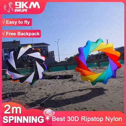 9KM 2m Spinning Windsock Ring Kite Line Laundry 30D Ripstop Nylon with Bag