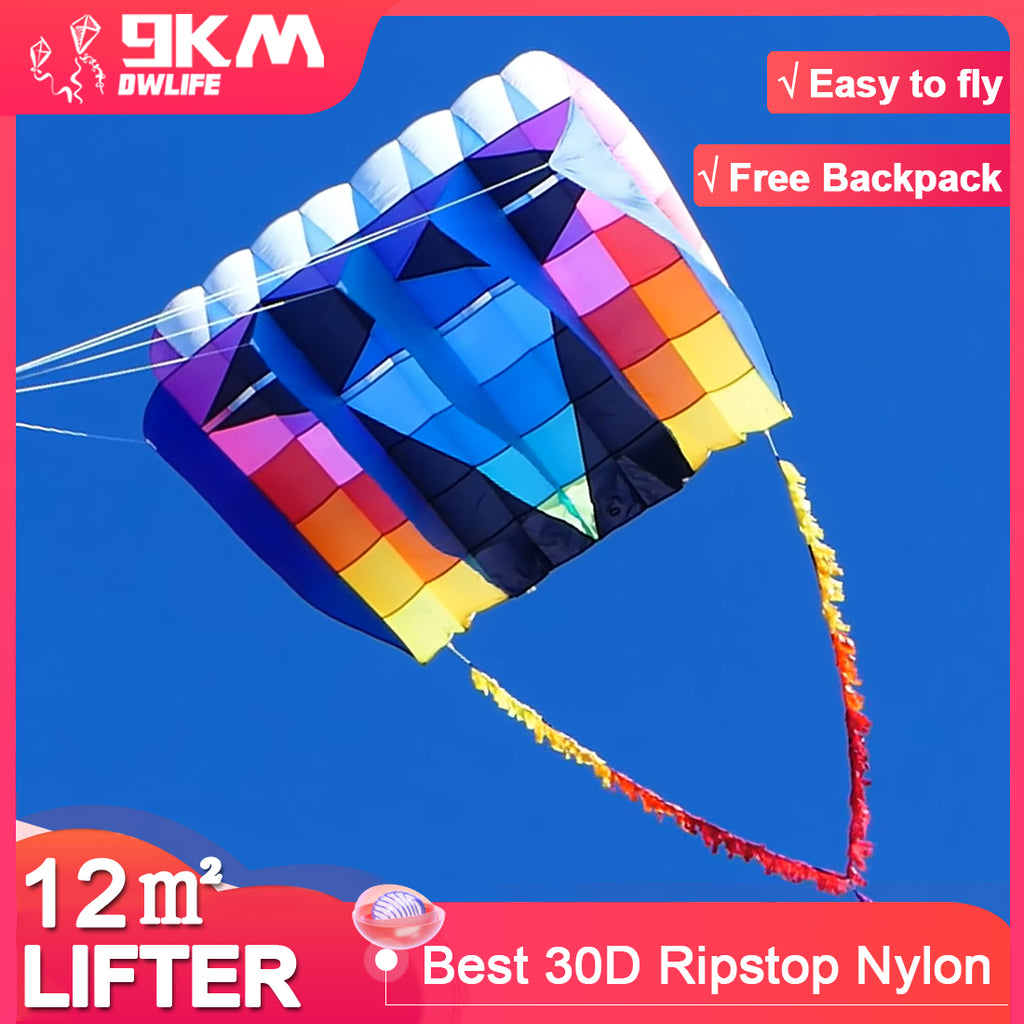 9KM 6㎡~12㎡ UltraFoil Pilot Kite Lifter Line Laundry Without Tails