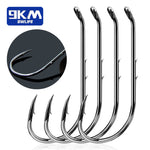 Lade das Bild in den Galerie-Viewer, 9KM Baitholder Fishing Hooks 50~200Pcs Live Bait Hook Barbed Shank Down Eye Offset Circle Hook
