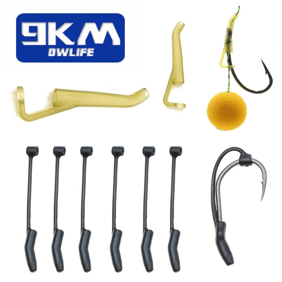 9KM Carp Fishing Accessories 25Pcs D Rig Kickers Fishing Kickers Covert Pop Up Hook Fishing Aligner Carp Fishing Equipment