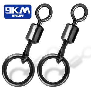 9KM Carp Fishing Swivel 30~60Pcs Quick Change Rolling Swivel With Ring