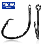 Load image into Gallery viewer, 9KM Circle Hooks 25~50Pcs Saltwater Fishing Hooks Offset 3X Strong
