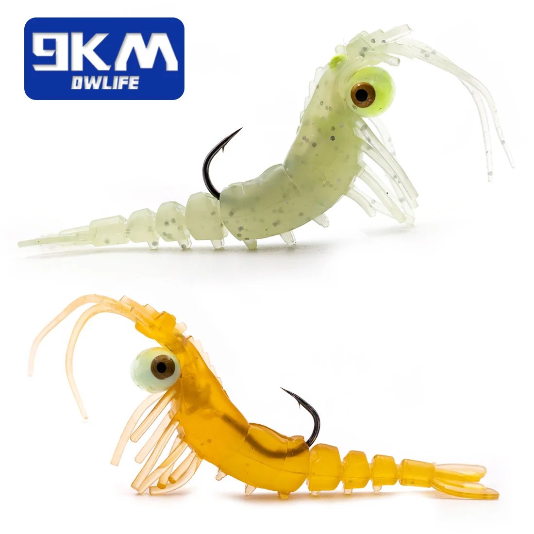 9KM Soft Shrimp Lures 7~8.5g Bass Lures Saltwater Shrimp Bait