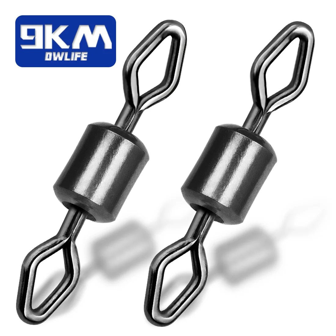 9KM Swivels Fishing Tackle 25~100Pcs Stainless Steel Diamond Eye Rolling