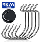 Load image into Gallery viewer, 9KM Wide Gap Worm Fishing Hooks Jig Barbed Carp
