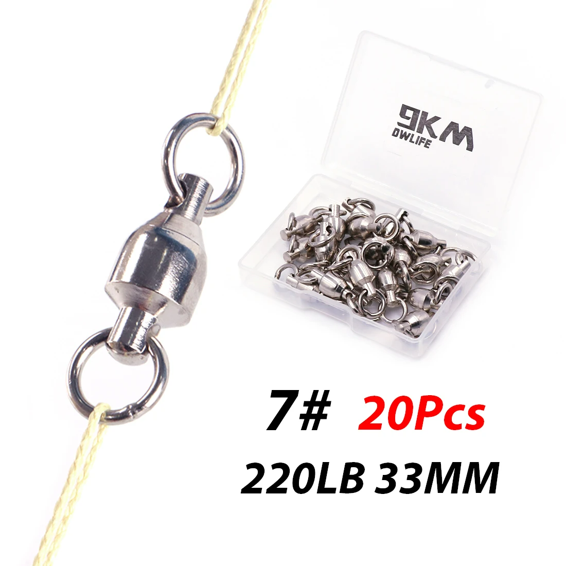 20pc/50pc Solid Ball Bearing Swivels Connector - 11 Sizes