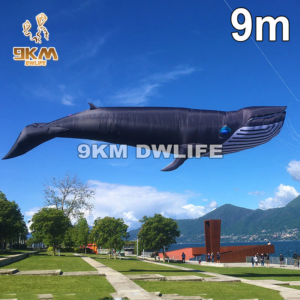9m Whale Kite Line Laundry Soft Inflatable Kite 成功
