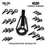 Load image into Gallery viewer, Black 5Pcs Fishing Rod Tip Guides 6#~16#
