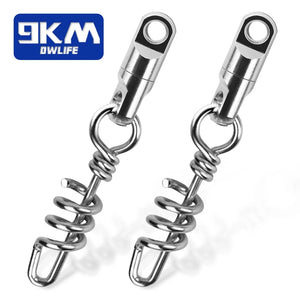 Fishing Corkscrew Swivel Snaps Heavy Duty Round Swivels Snap Lure Connector