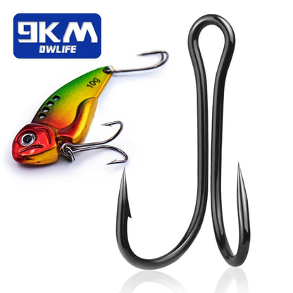 Fishing Double Hooks 50~200Pcs Black Classic Frog Hooks