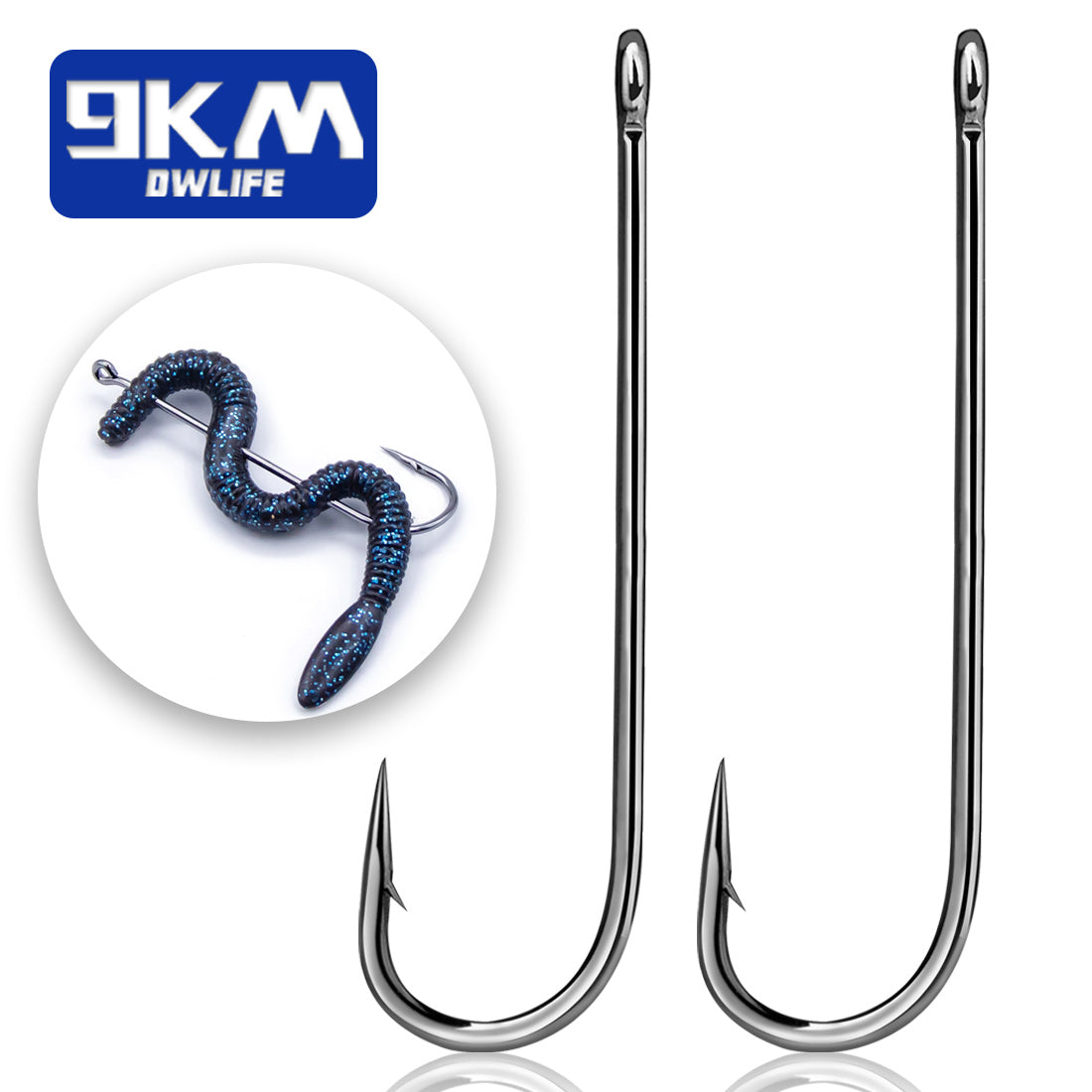 Elllv 100pcs #16 - #4/0 Aberdeen Long Shank Fine Wire Fishhook