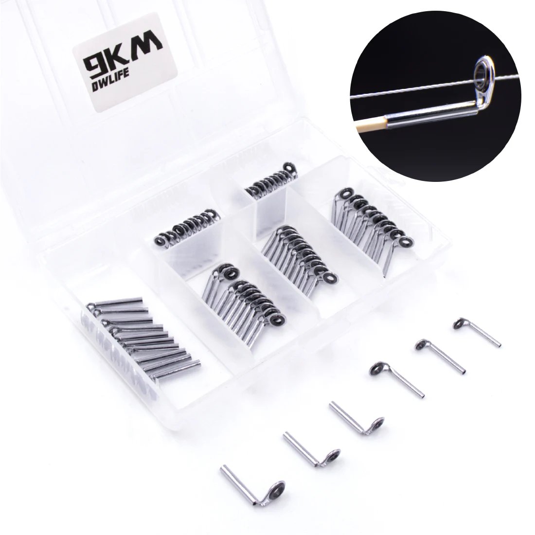 Fishing Rod Guides 30~130Pcs MKT Fishing Rod Tip Repair Kit