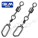 Load image into Gallery viewer, Fishing Swivel Snap 25~100Pcs Rolling Swivel with Safety Snap Stainless Steel
