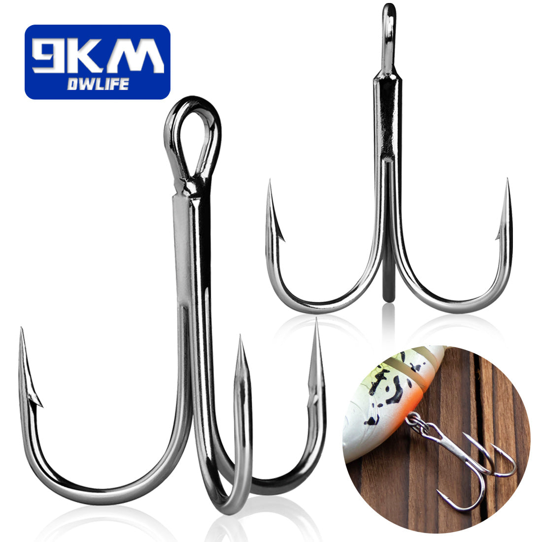 Fishing Treble Hooks 25~50Pcs Brabed Sharp Triple Sea Fishing Hooks Hard Lures