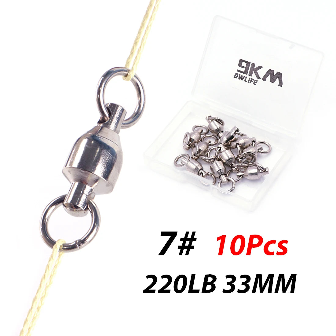 Ball Bearing Swivel Fishing Accessories Coppery & Stainless Steel Fishing Swivel Solid Rings for Trolling Bait or Lure 10~20Pcs