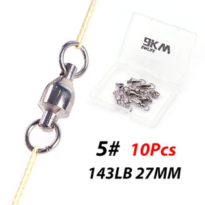 Ball Bearing Swivel Fishing Accessories Coppery & Stainless Steel Fishing Swivel Solid Rings for Trolling Bait or Lure 10~20Pcs