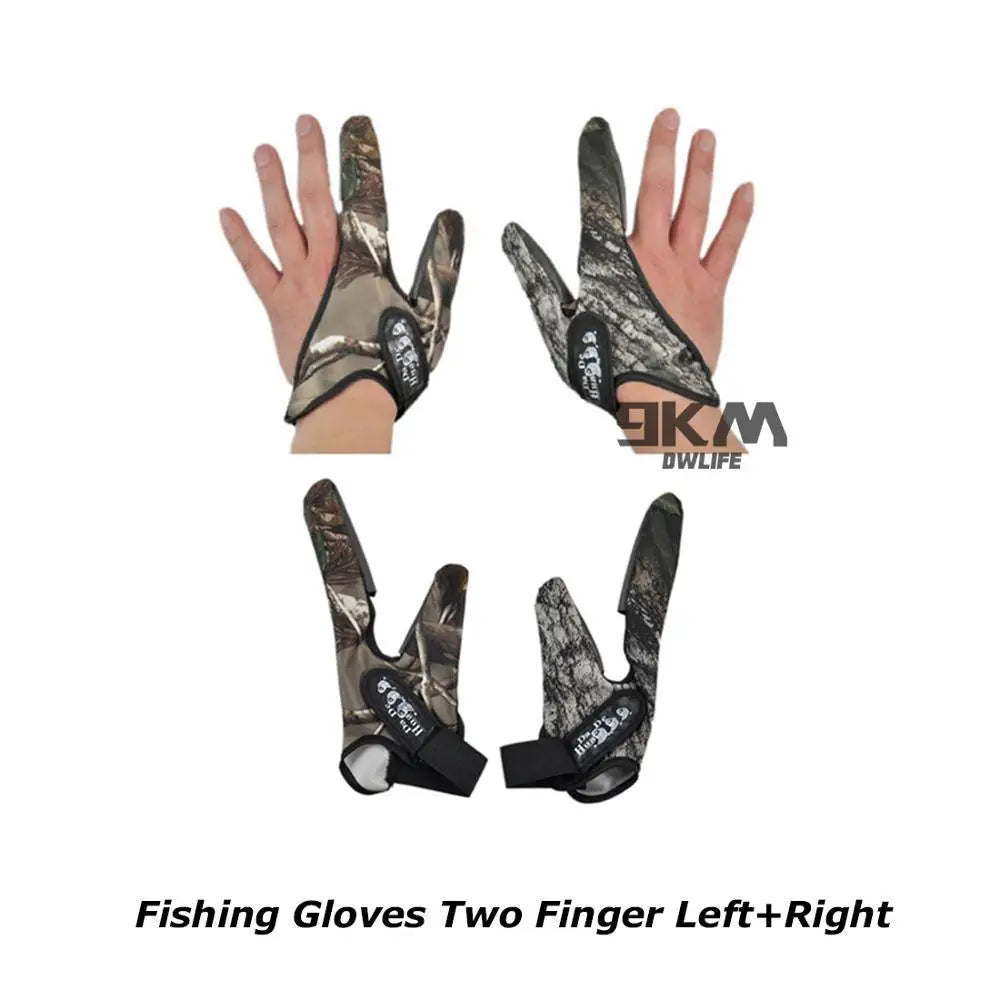 Single/Two Finger Fishing Gloves Anti-Slip Elastic Casting Line Throwing Fishing Rod Dedicated More Style Fingerless Camouflage