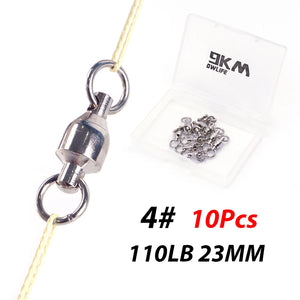 Ball Bearing Swivel Fishing Accessories Coppery & Stainless Steel Fishing Swivel Solid Rings for Trolling Bait or Lure 10~20Pcs