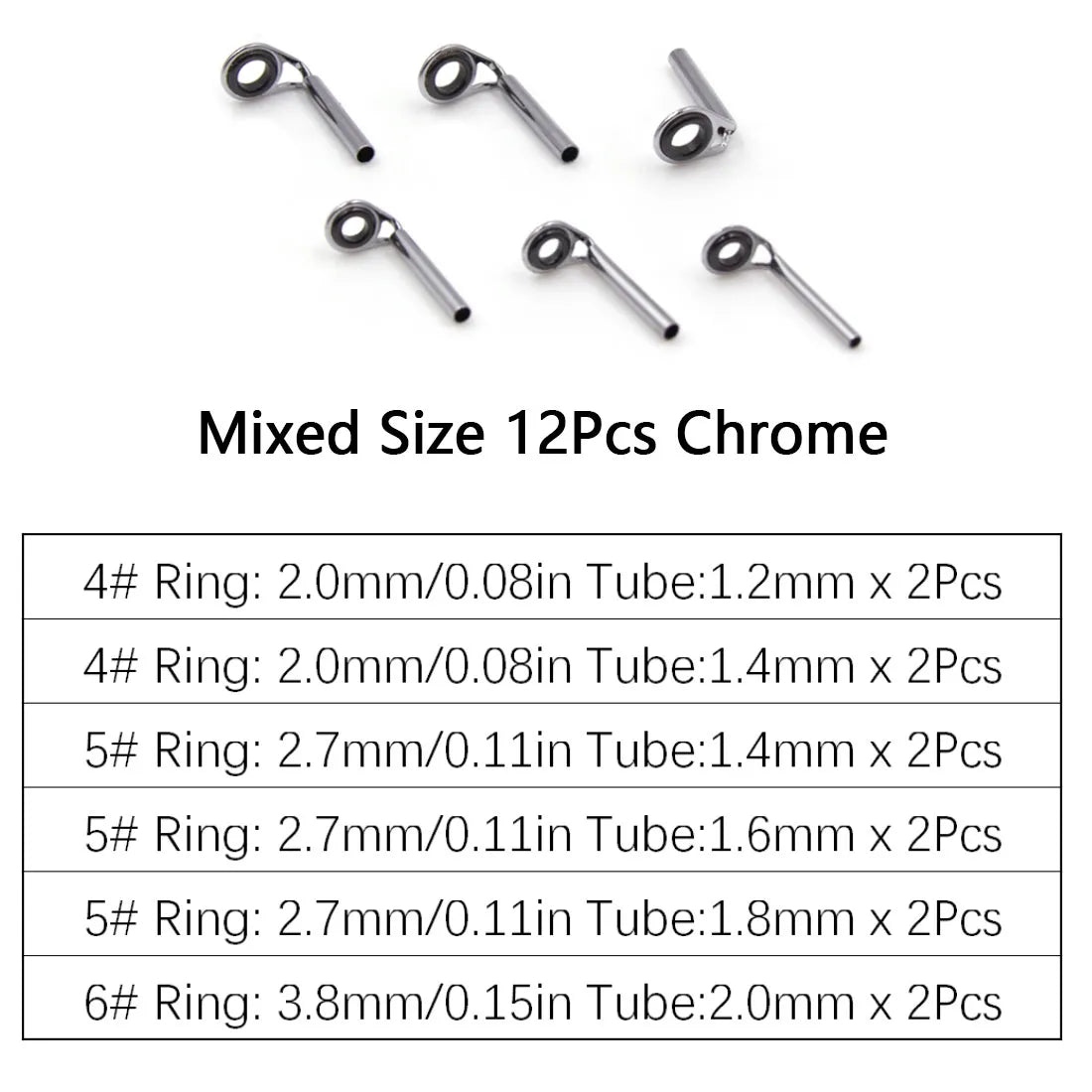 Fishing Rod Guides 12Pcs MKT Stainless Steel Spinning for Fishing Rod Tip Top Guide Freshwater Fishing Rod Building Ceramic Ring