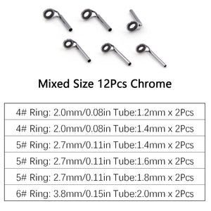 Fishing Rod Guides 12Pcs MKT Stainless Steel Spinning for Fishing Rod Tip Top Guide Freshwater Fishing Rod Building Ceramic Ring