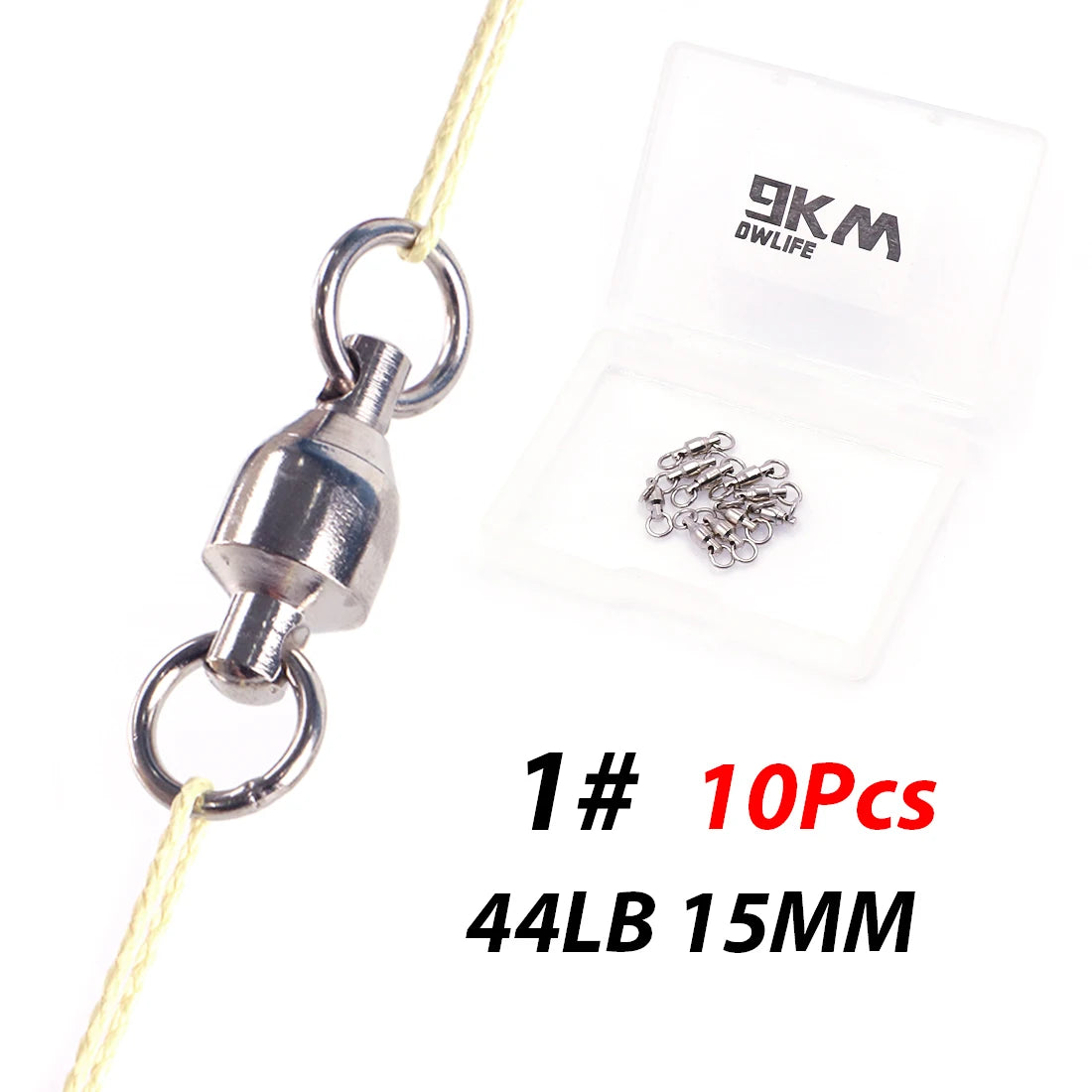 Ball Bearing Swivel Fishing Accessories Coppery & Stainless Steel Fishing Swivel Solid Rings for Trolling Bait or Lure 10~20Pcs