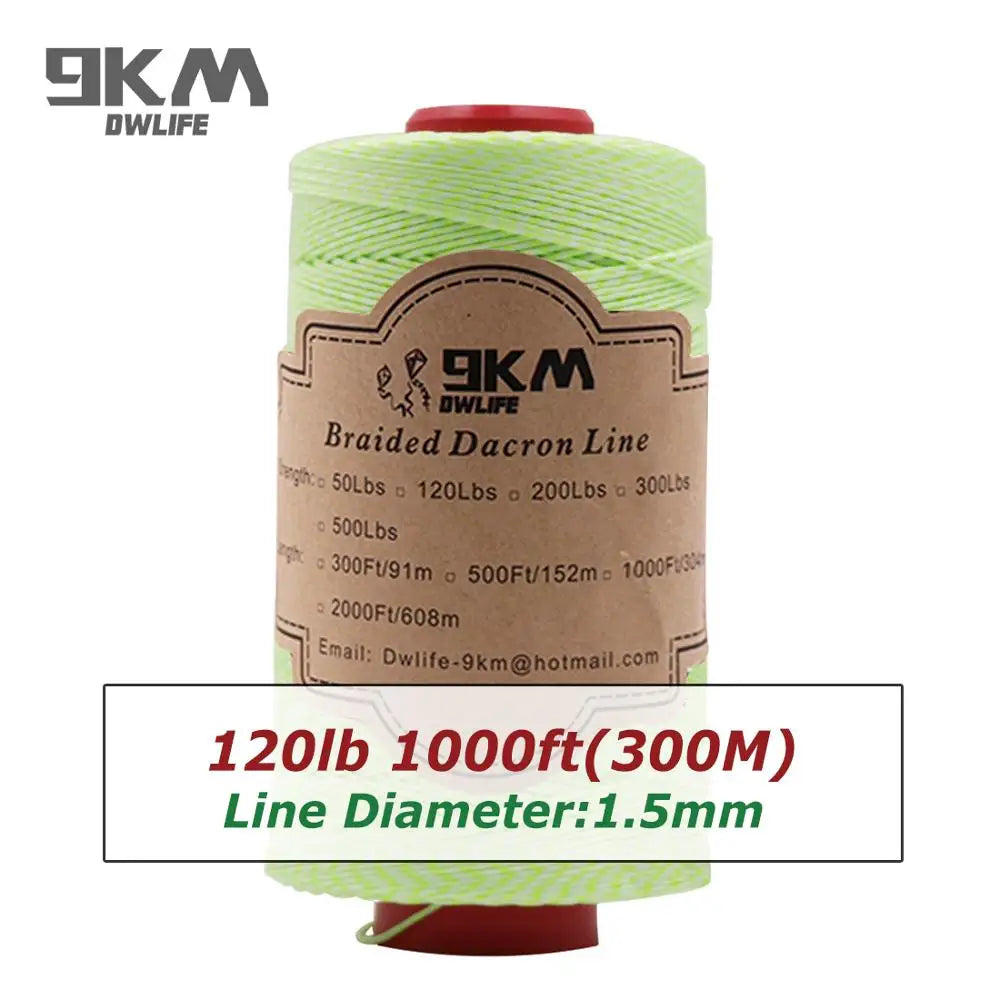 Braided Dacron Fishing Line Outdoor Kite Line 500-1000ft Multi-Functional Camping Flag Tying Band Fishing Applications 50-500Lbs