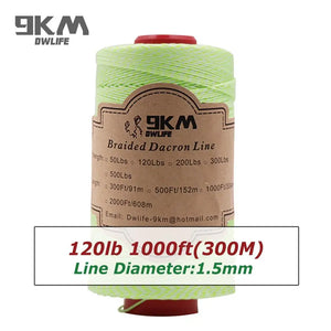 Braided Dacron Fishing Line Outdoor Kite Line 500-1000ft Multi-Functional Camping Flag Tying Band Fishing Applications 50-500Lbs